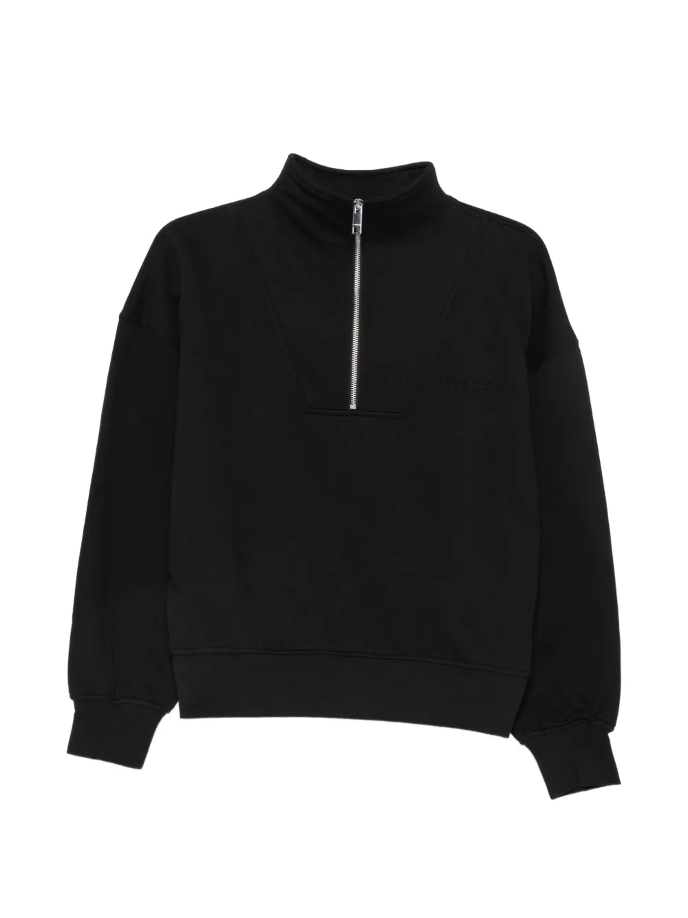 Calvin Klein half-zip logo-embroidered sweater - Nero