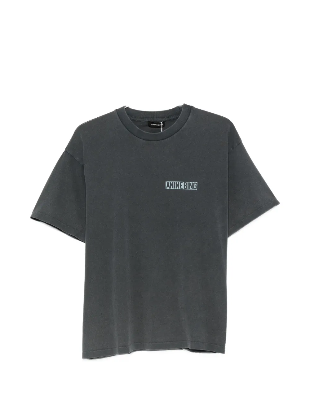 ANINE BING Cade logo-print cotton T-shirt - Grigio