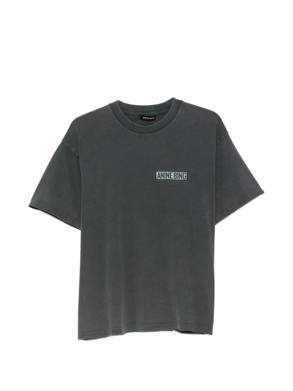 ANINE BING Cade logo-print cotton T-shirt - Grigio
