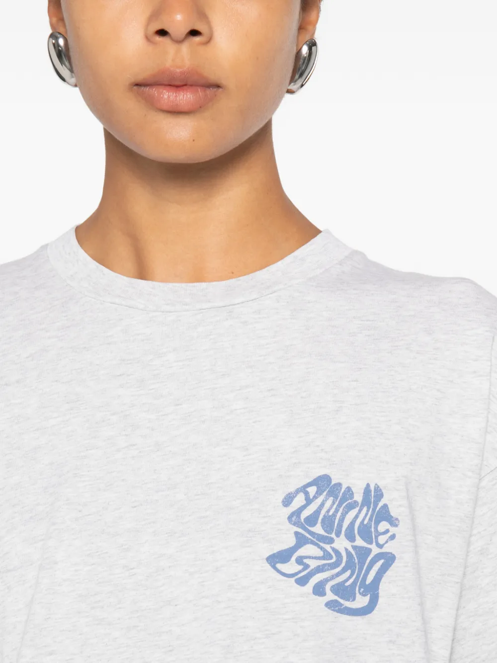 ANINE BING Cade logoprint katoenen T-shirt Grijs
