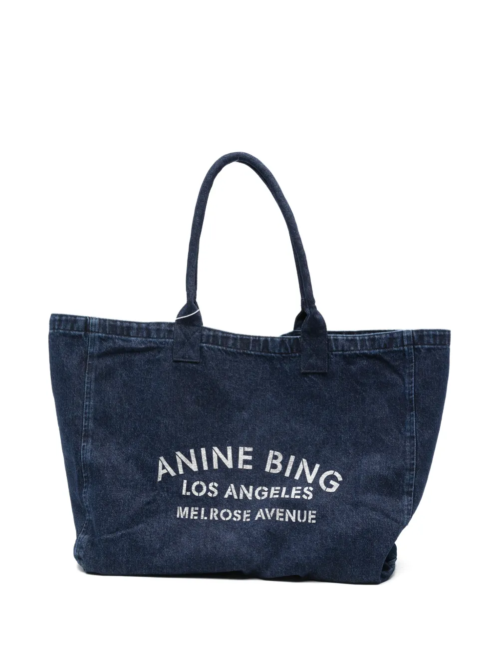 ANINE BING logo-print shoulder bag - Blu