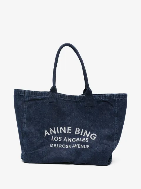 ANINE BING logo-print shoulder bag