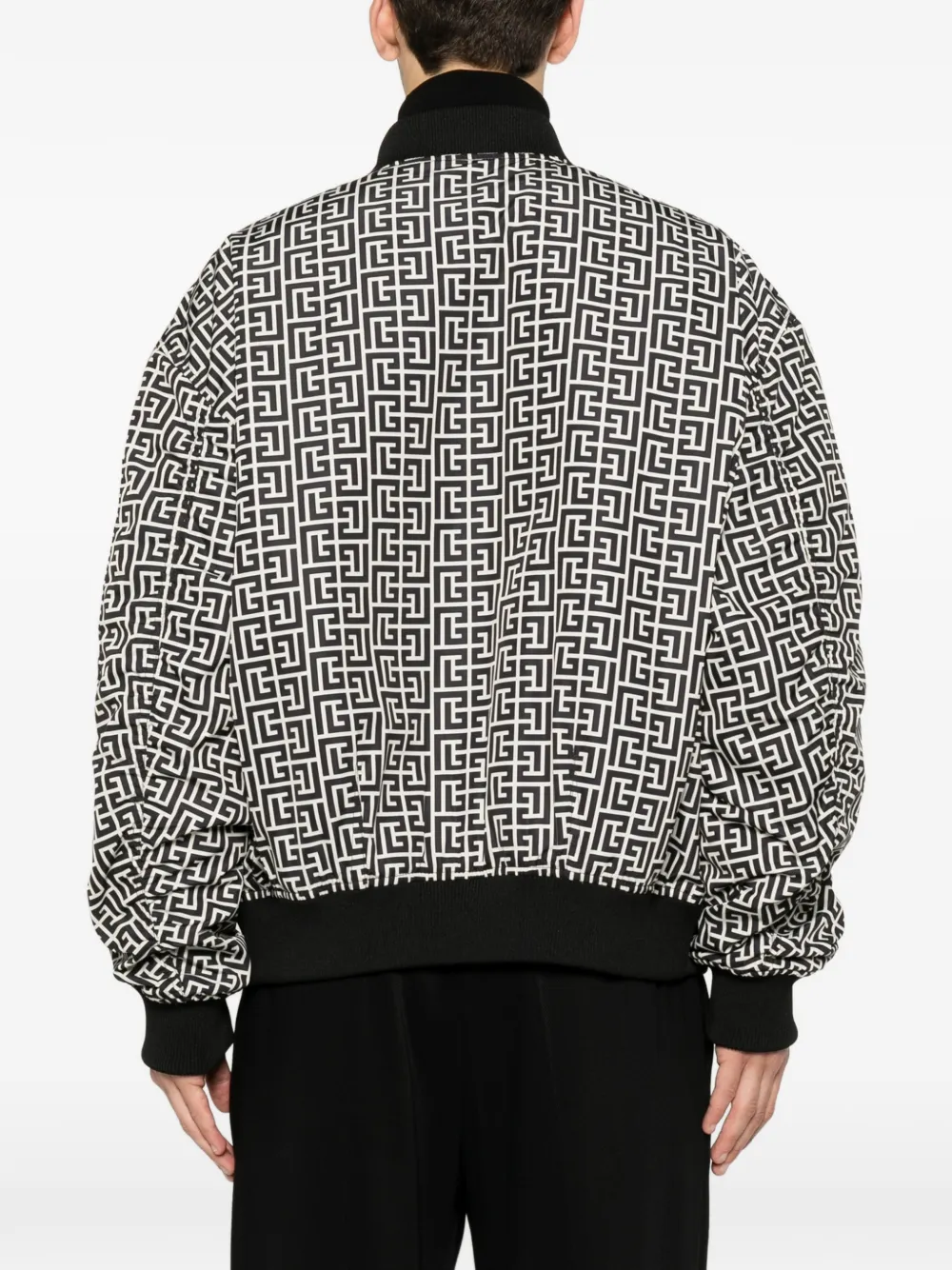 Balmain Bomberjack met monogram Zwart