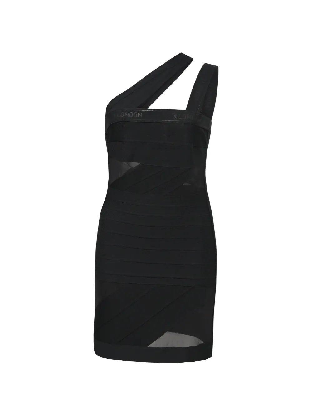 David Koma one-shoulder bodycon dress - Nero