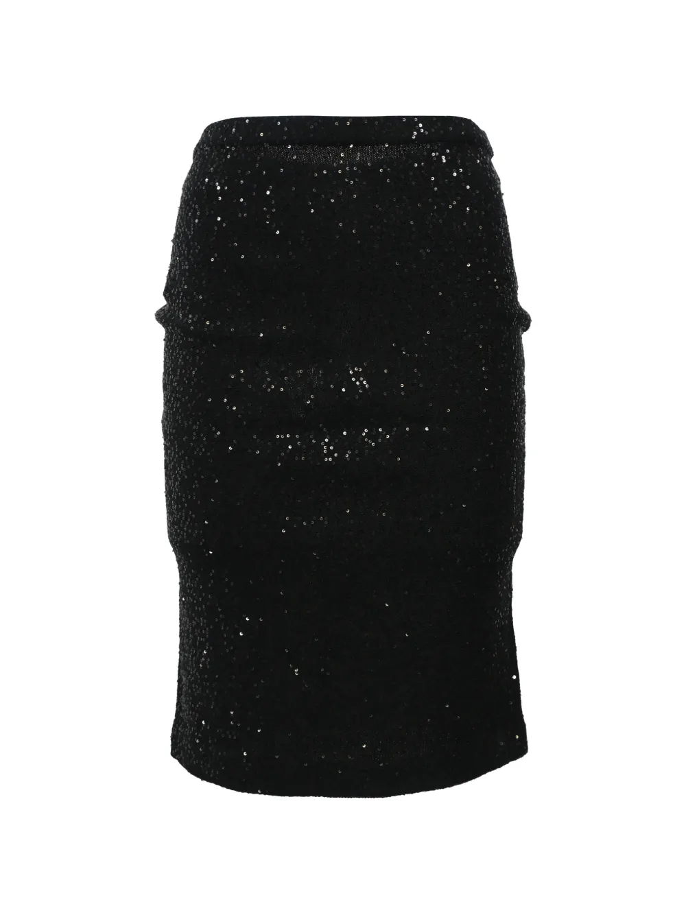 Pre-owned Oscar De La Renta Knitted Sequined Skirts In Black