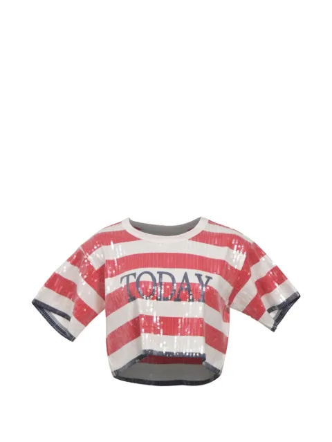 Alberta Ferretti Vintage stripe sequined top