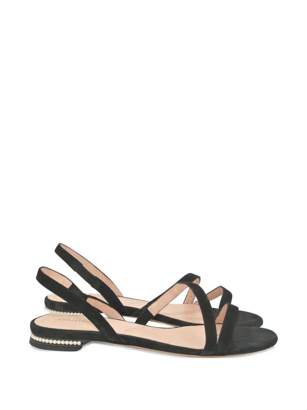 Pre-owned Nicholas Kirkwood Casati Pearl-embellished Sandals In Black