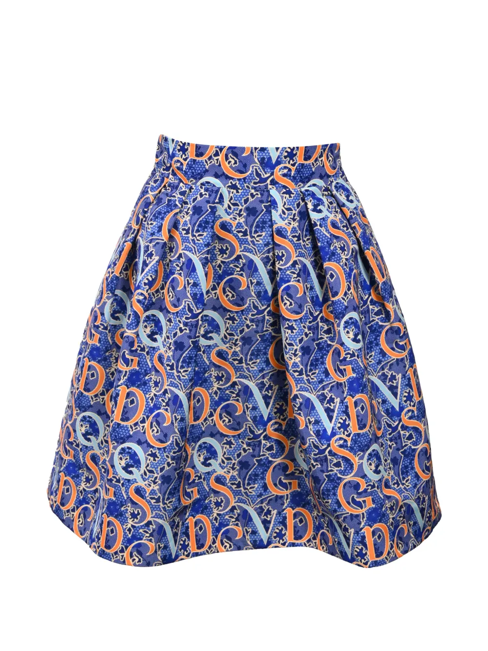 Pre-owned Mary Katrantzou Printed Flared Skirt In Blue