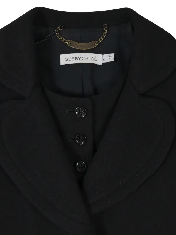 See By Chloé Vintage Puff-sleeve Wool Jacket | Black | FARFETCH