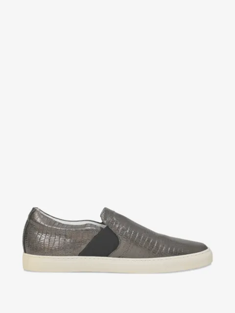 Lanvin Pre-Owned embossed leather slip-on sneakers