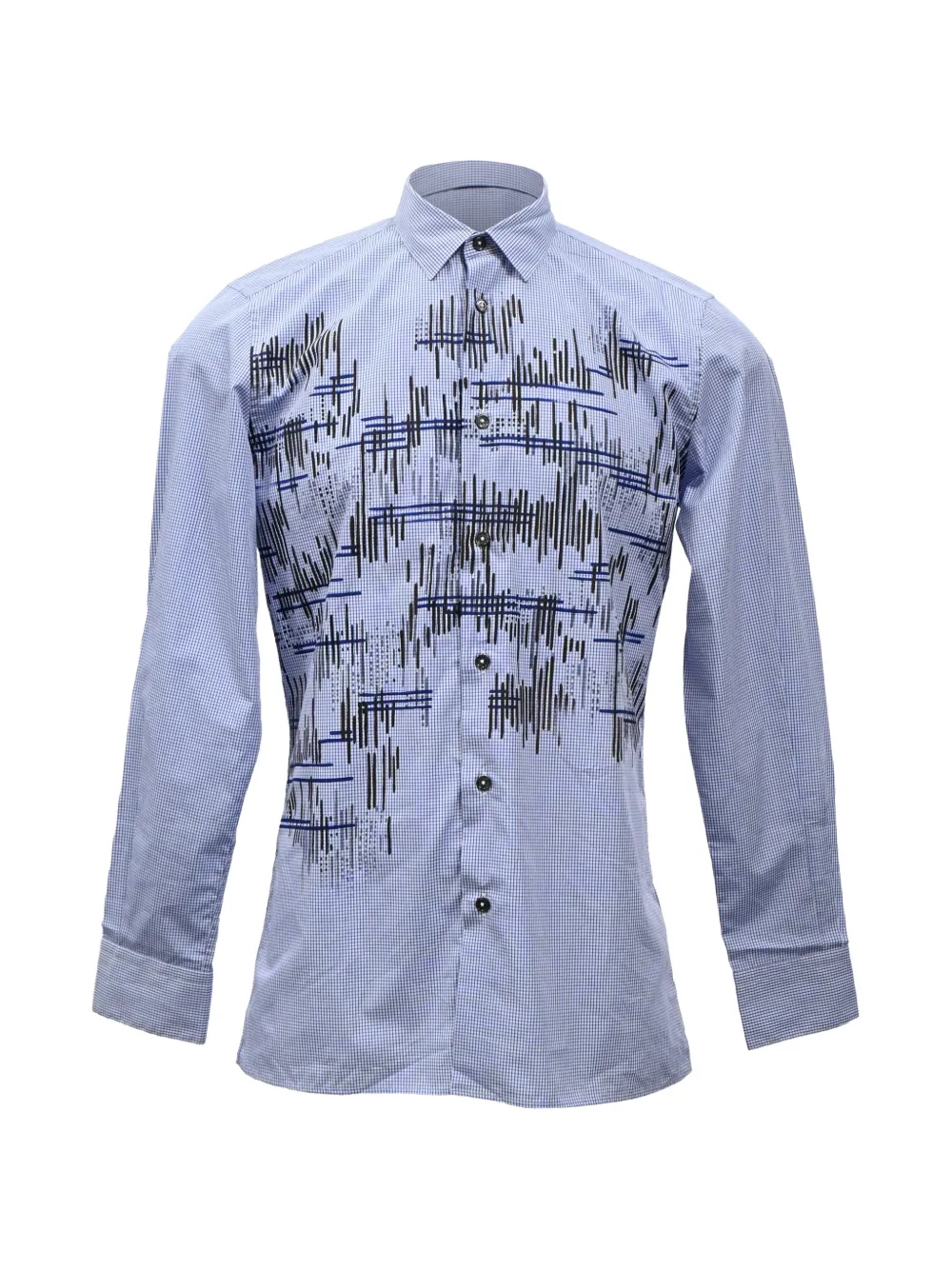 Bottega Veneta Pre-Owned Printed checked shirt - Blau