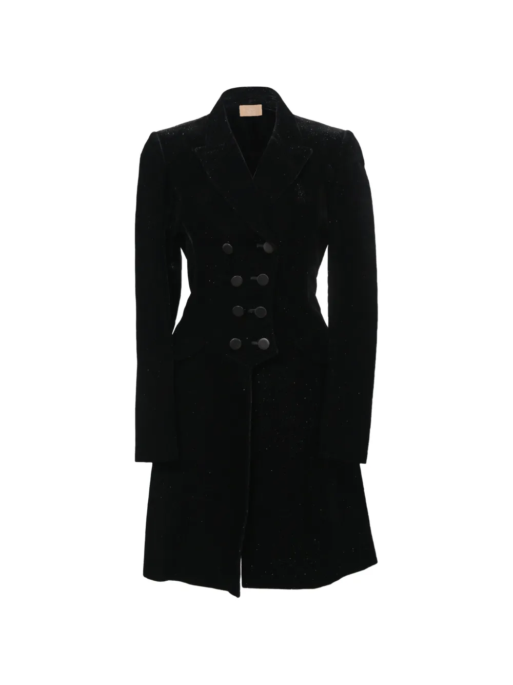 Alaïa Pre-Owned double-breasted glitter coat - Black