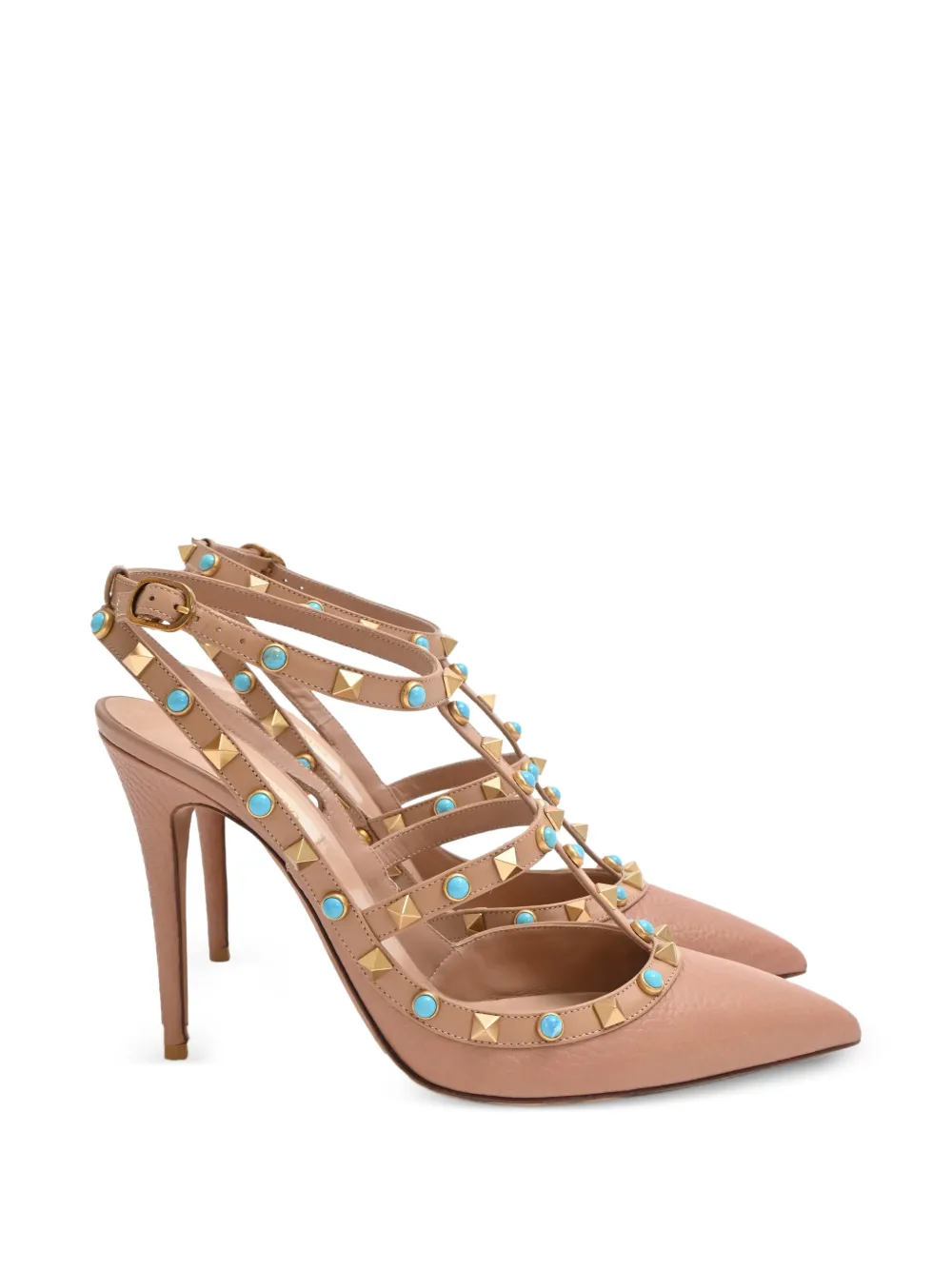 Valentino Garavani Pre-Owned Rockstud ankle strap pumps - Toni neutri