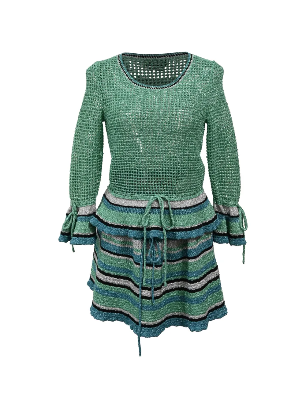 Mulberry Pre-Owned Knitted striped skirt set - Verde