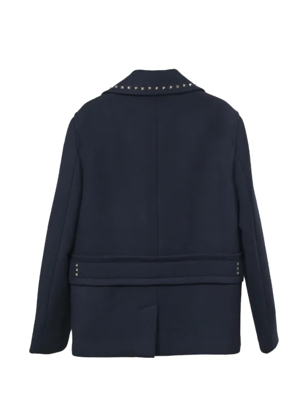 VALENTINO ロックスタッズ　Pコート Valentino Garavani Pre-Owned ロックスタッズ ピーコート | ブルー