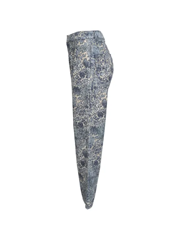 Christian Dior Pre-Owned Jacquard Print straight-leg Jeans | Blue
