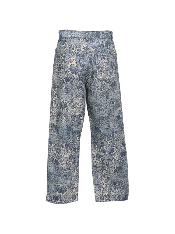 Christian Dior Pre-Owned Jacquard Print straight-leg Jeans | Blue