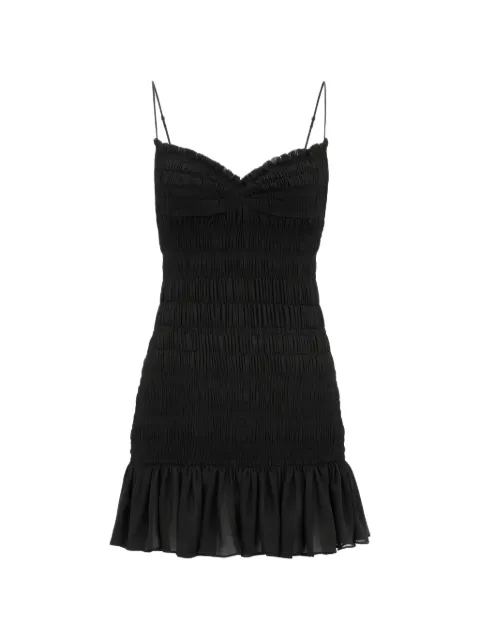 Saint Laurent shirred ruffled mini dress