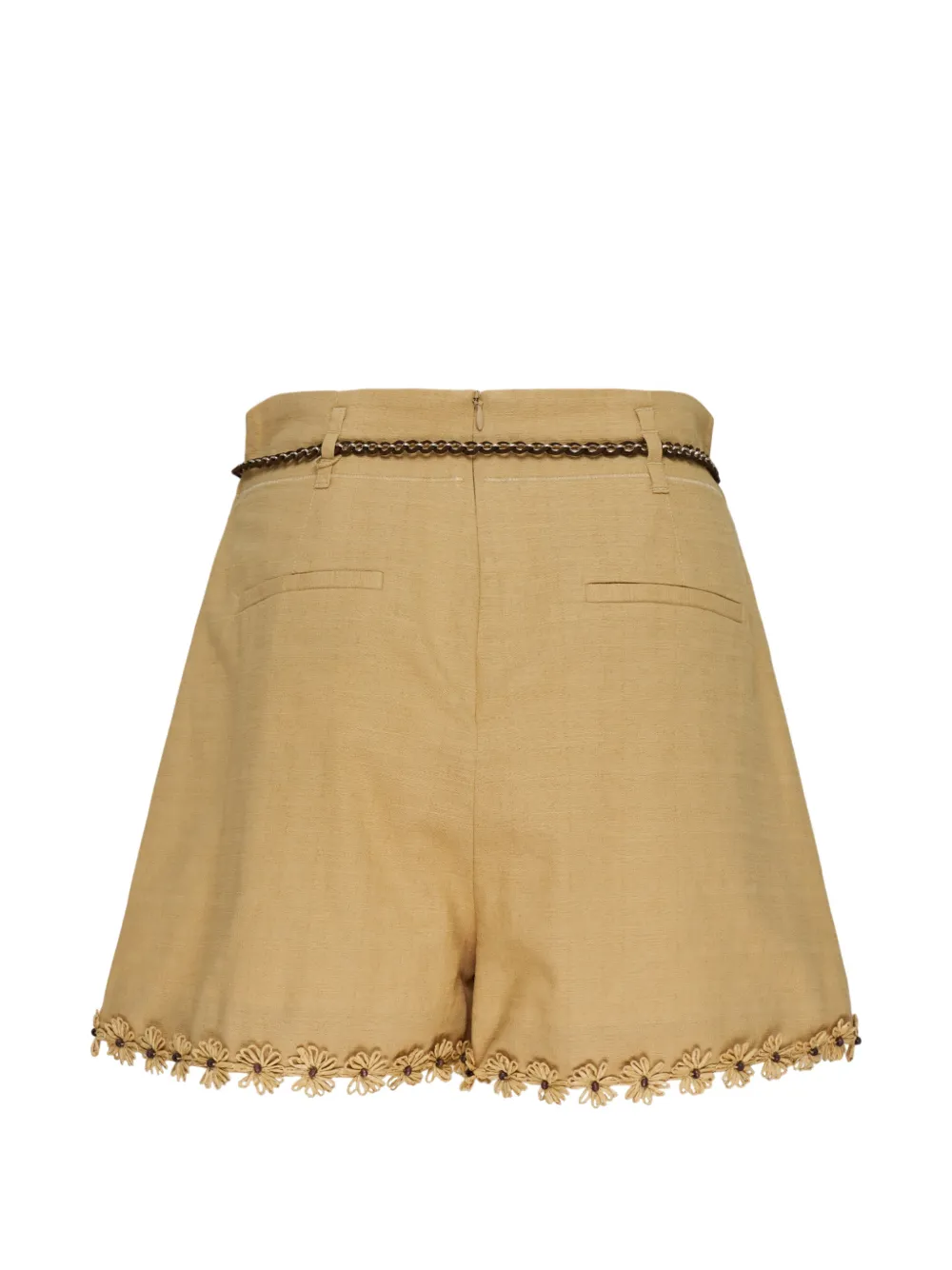 ZIMMERMANN Shorts met ceintuur en bloemenprint Oranje