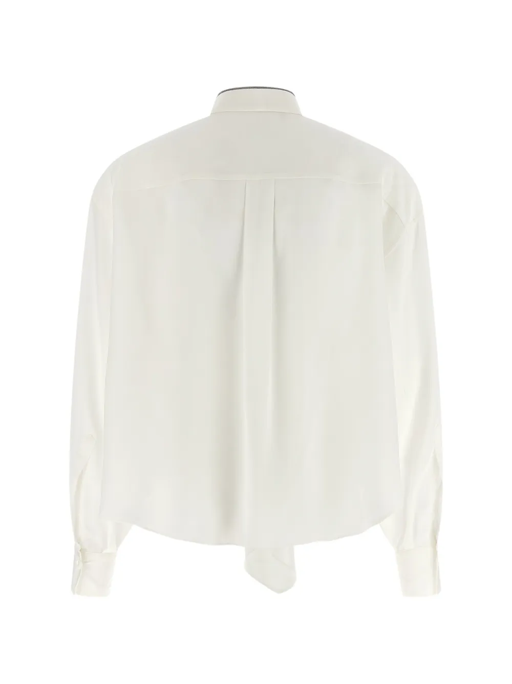 Brunello Cucinelli Zijden overhemd met Monile-detail Wit