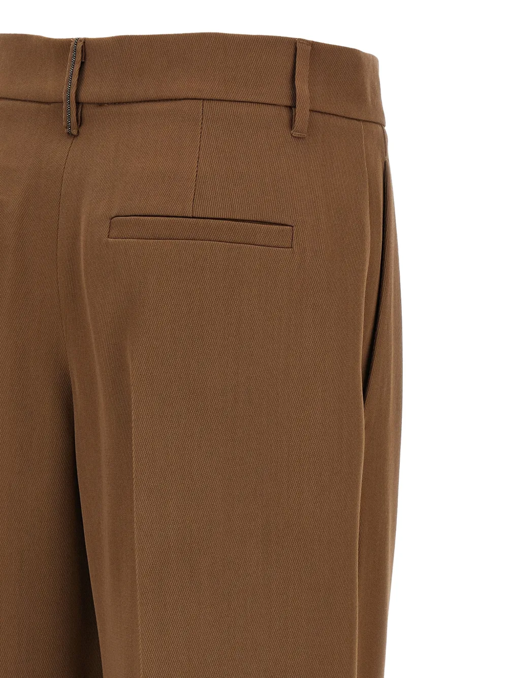 Brunello Cucinelli Monile broek met wijde pijpen Bruin