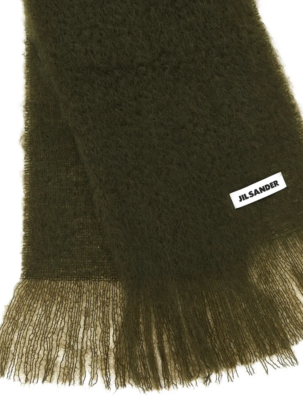 Jil Sander Sjaal met logopatch Groen
