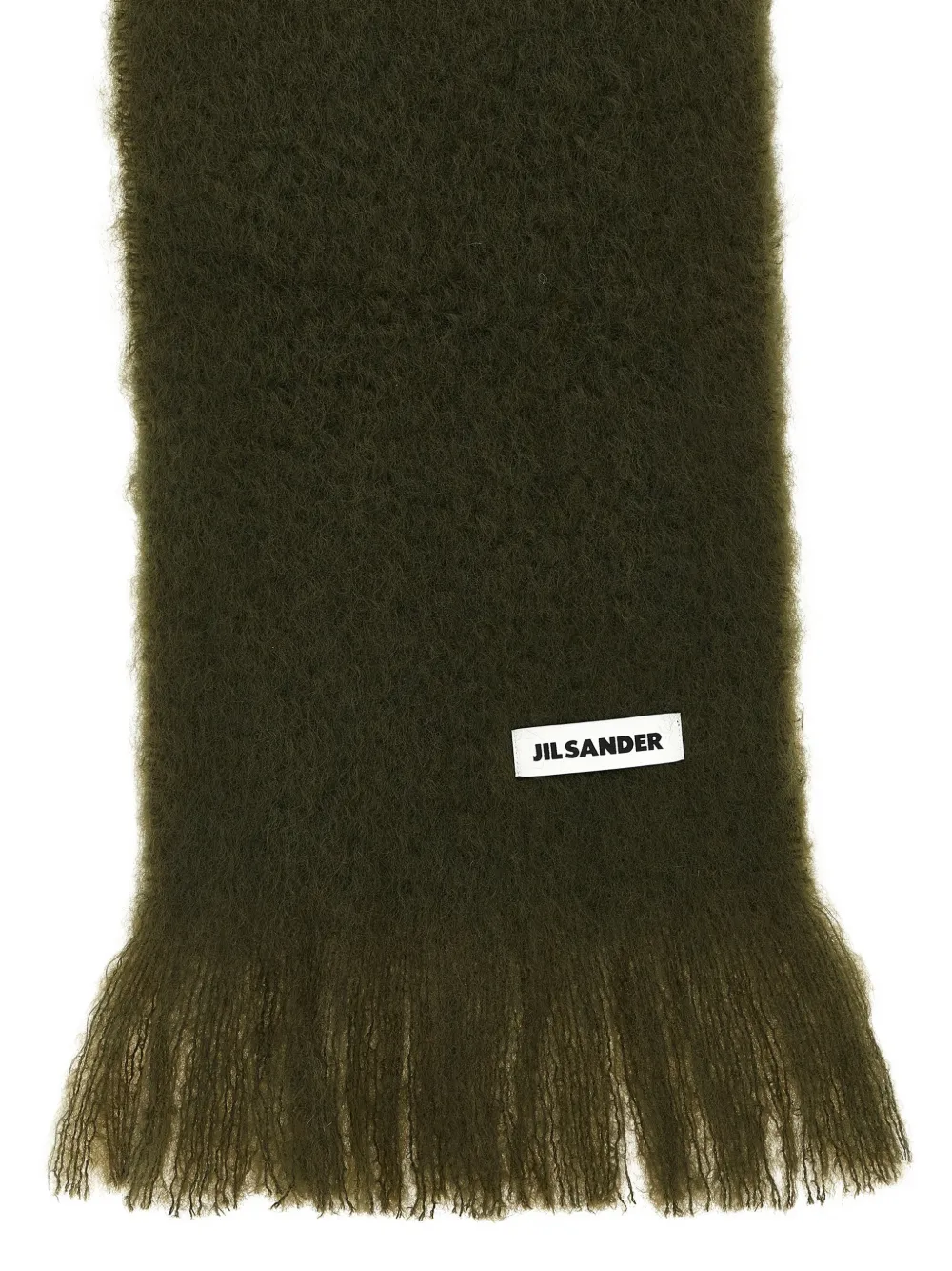 Jil Sander Sjaal met logopatch Groen