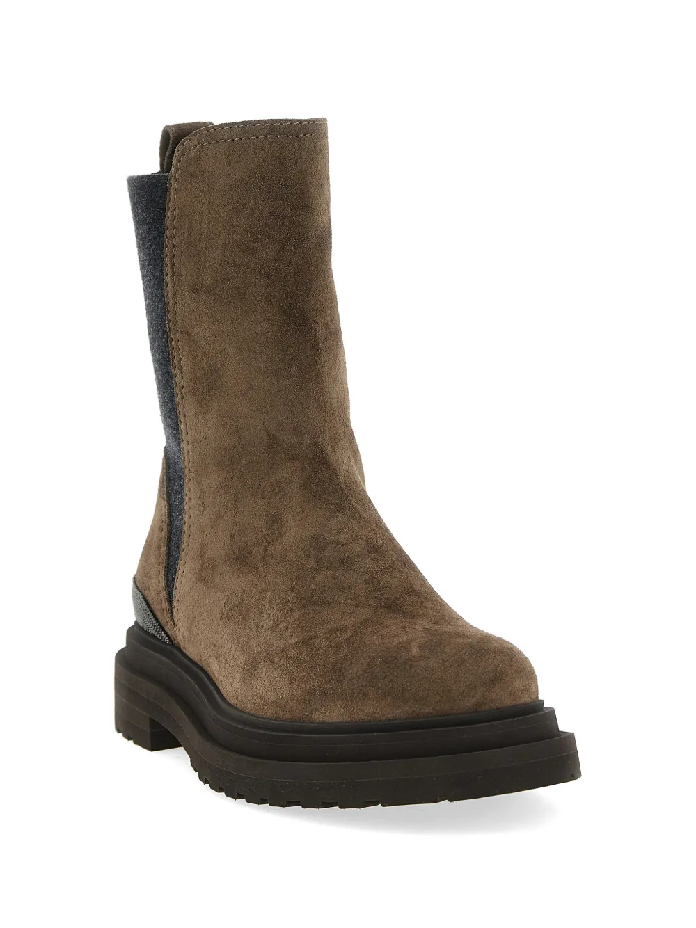 Brunello Cucinelli Monili-embellished suede ankle boots Bruin