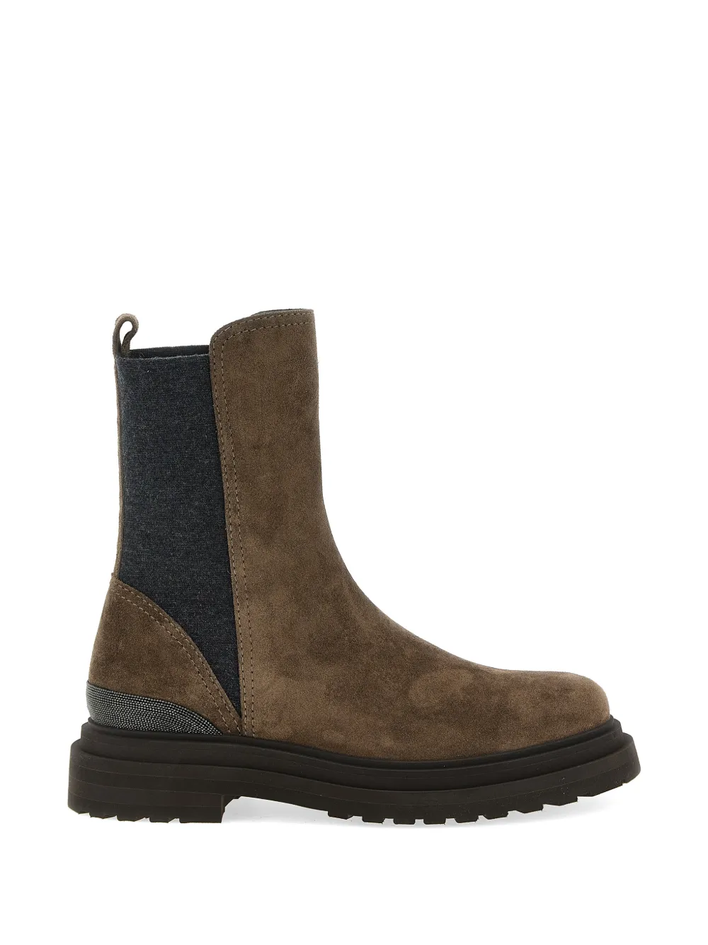 Brunello Cucinelli Monili-embellished suede ankle boots Bruin