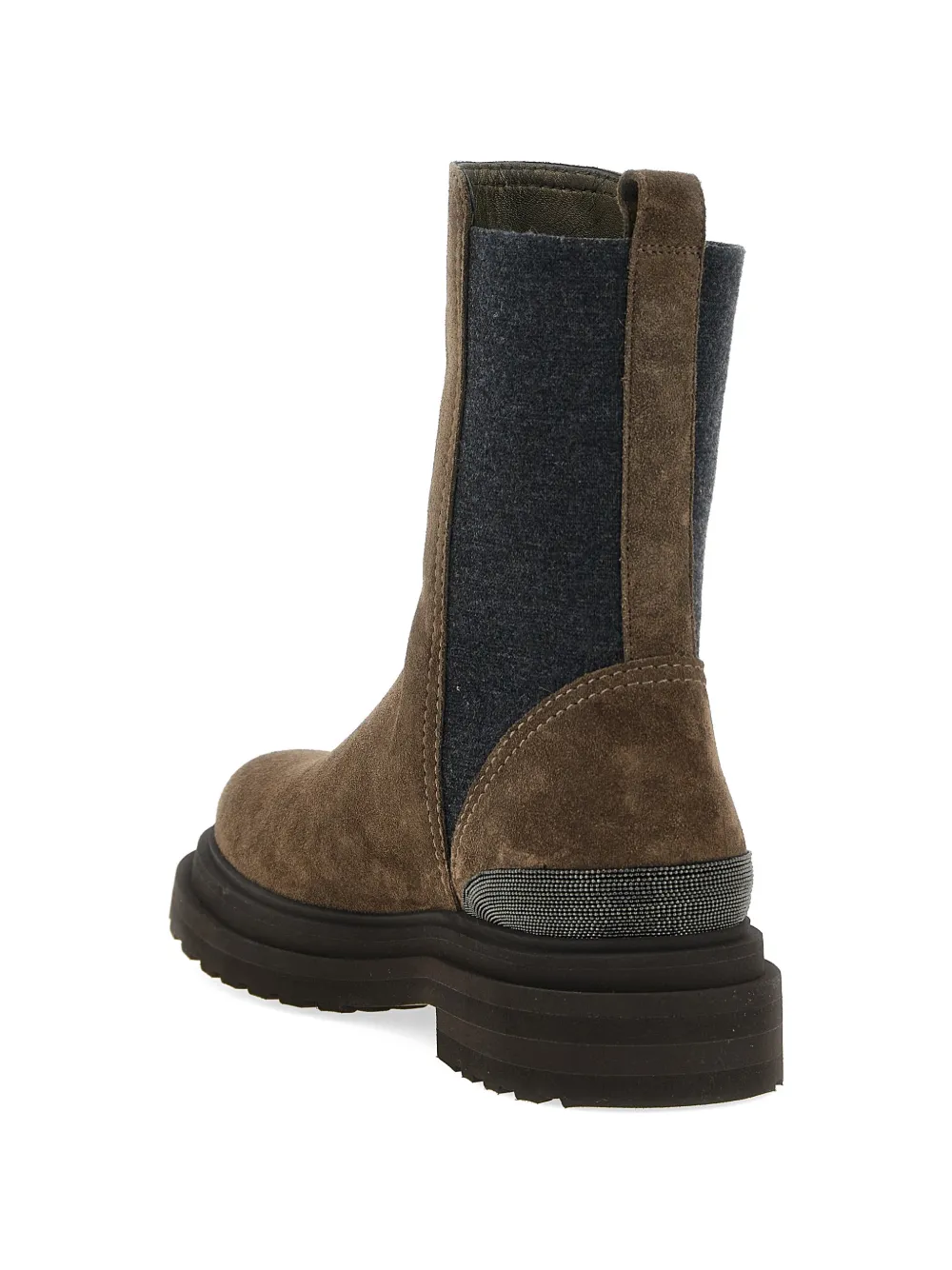 Brunello Cucinelli Monili-embellished suede ankle boots Bruin