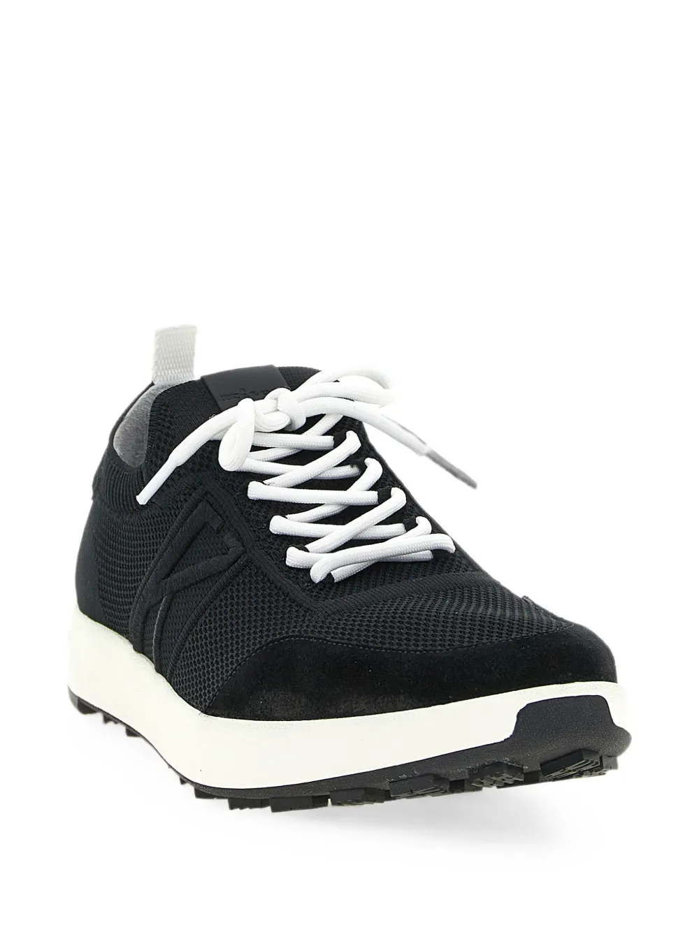 Kiton suede-trim slip-on sneakers Zwart