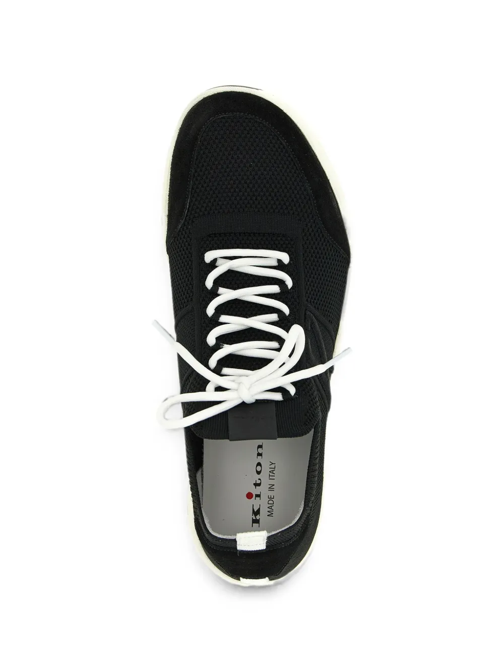 Kiton suede-trim slip-on sneakers Zwart