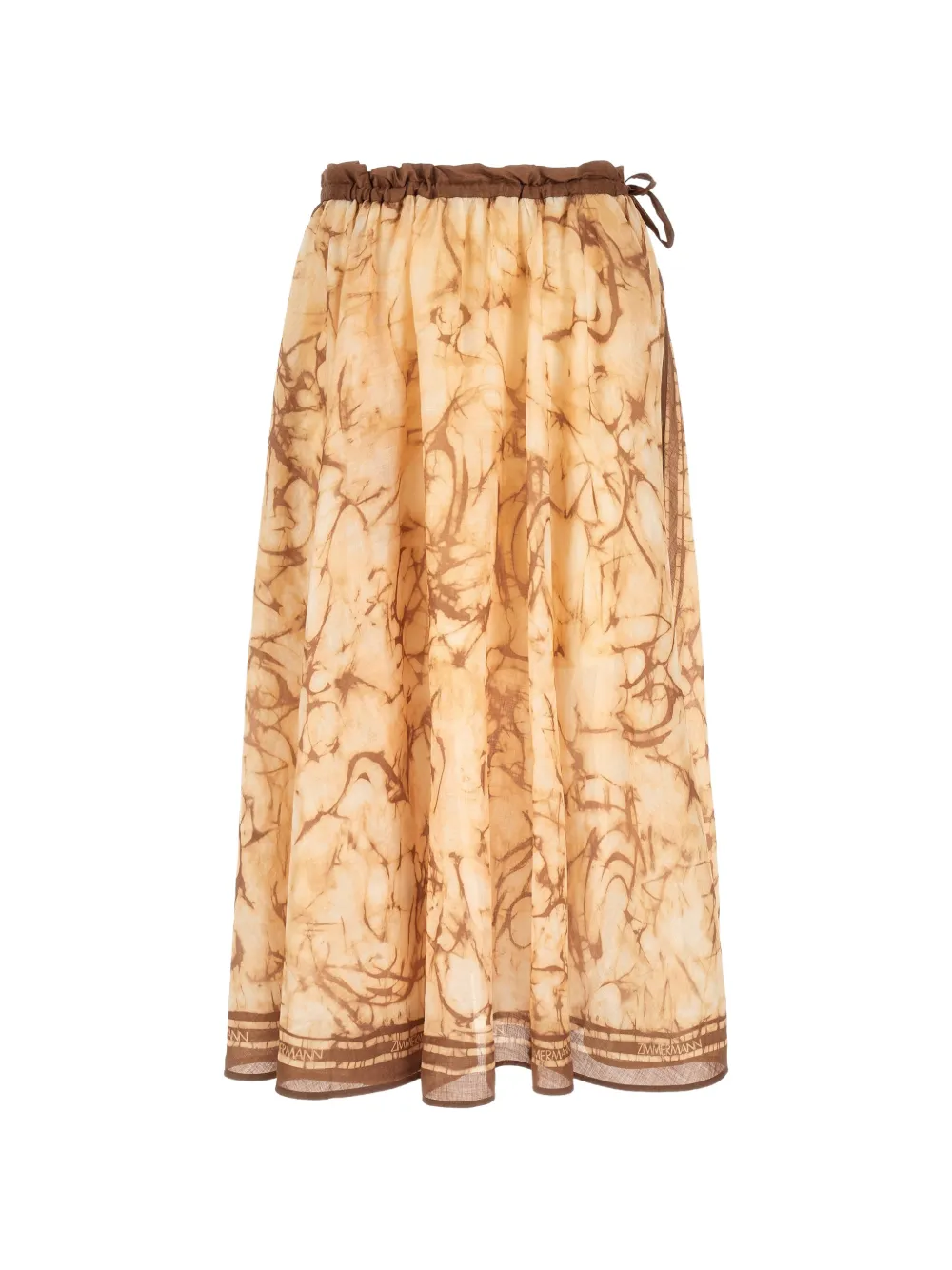ZIMMERMANN Indra tie-dye ramie midi skirt - Giallo