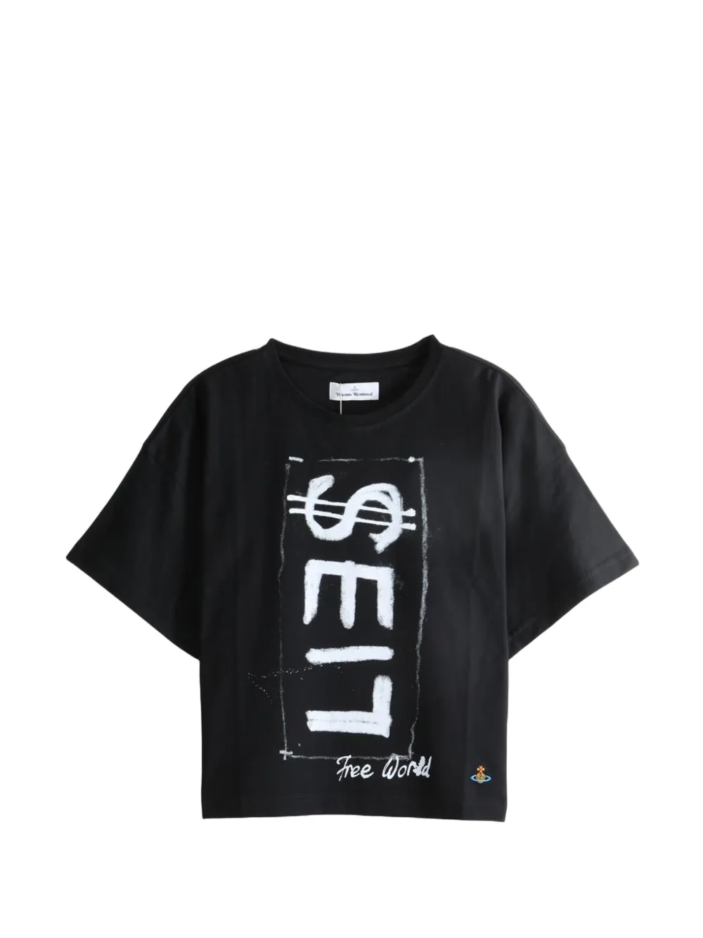 Vivienne Westwood Lies slogan-print orb-embroidered T-shirt - Schwarz