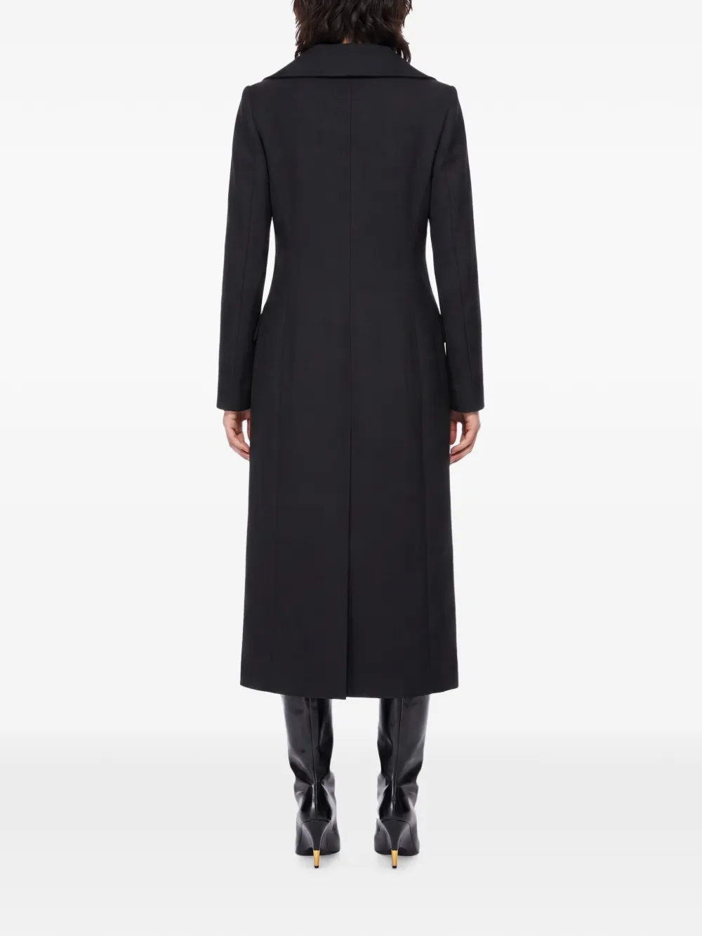 Elie Saab floral-embroidered single-breasted coat Zwart