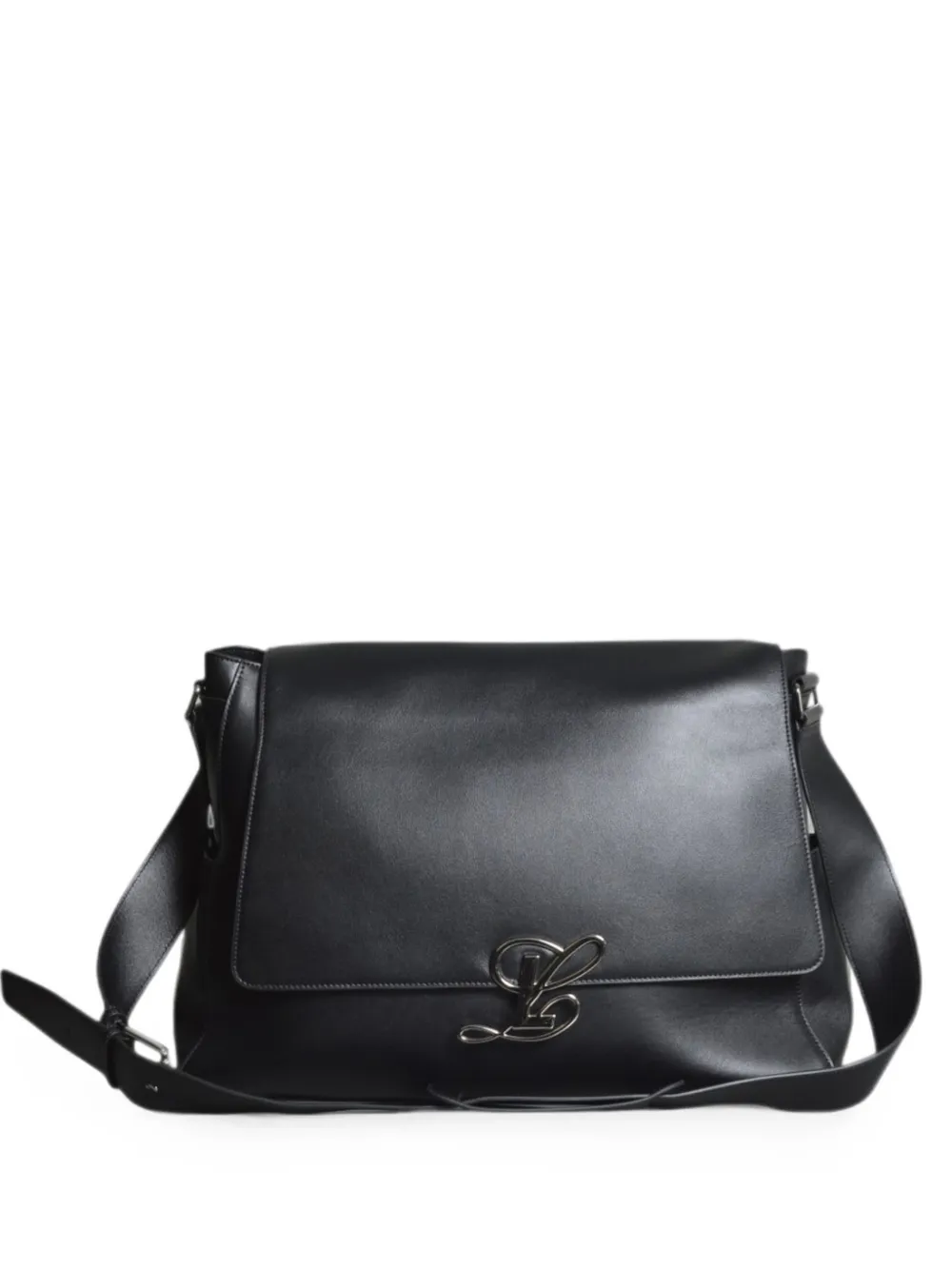 LUAR Luna logo-plaque foldover shoulder bag - Black