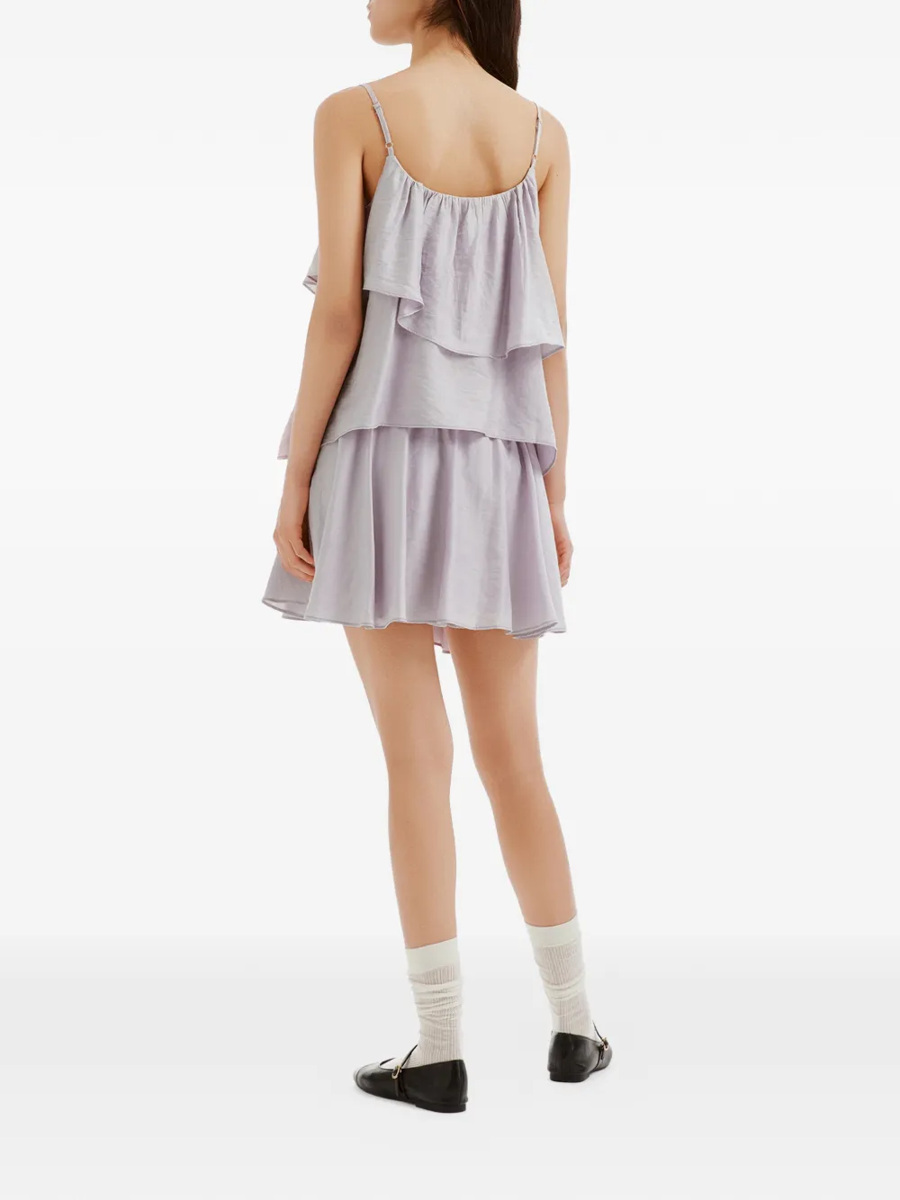 b+ab Tweedelige shorts set met ruches Paars