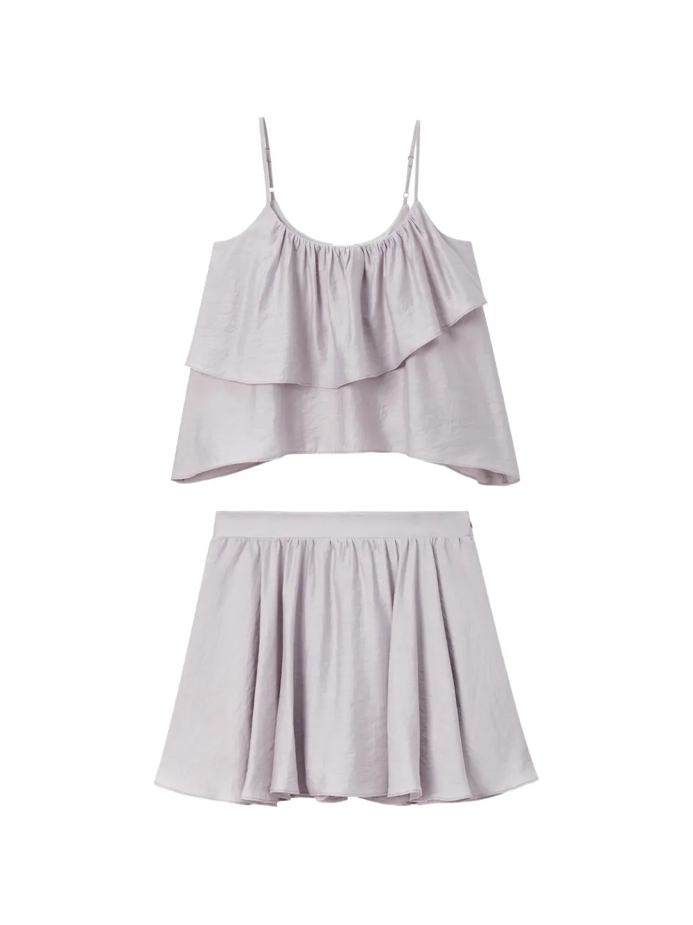 b+ab ruffled mini shorts set (set of two) - Viola