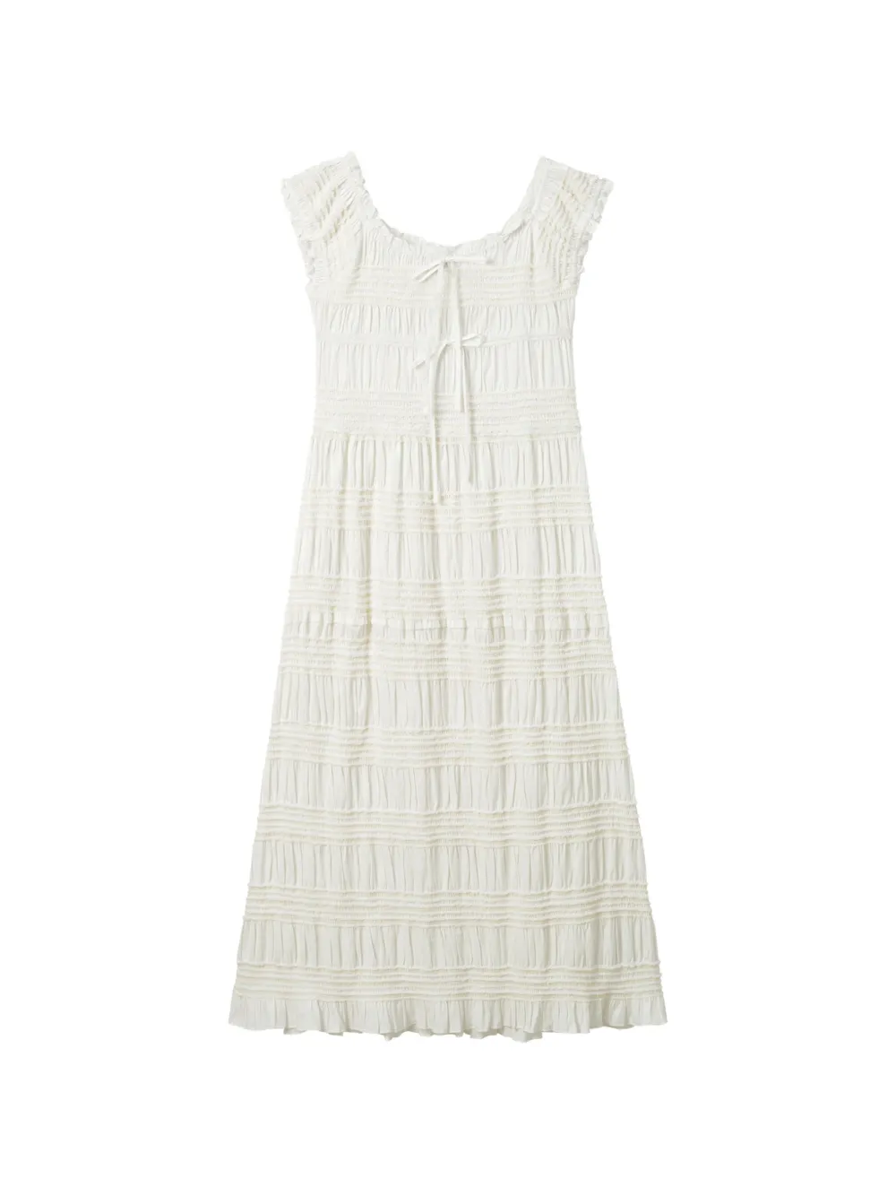tout a coup bow-detail midi dress - Bianco