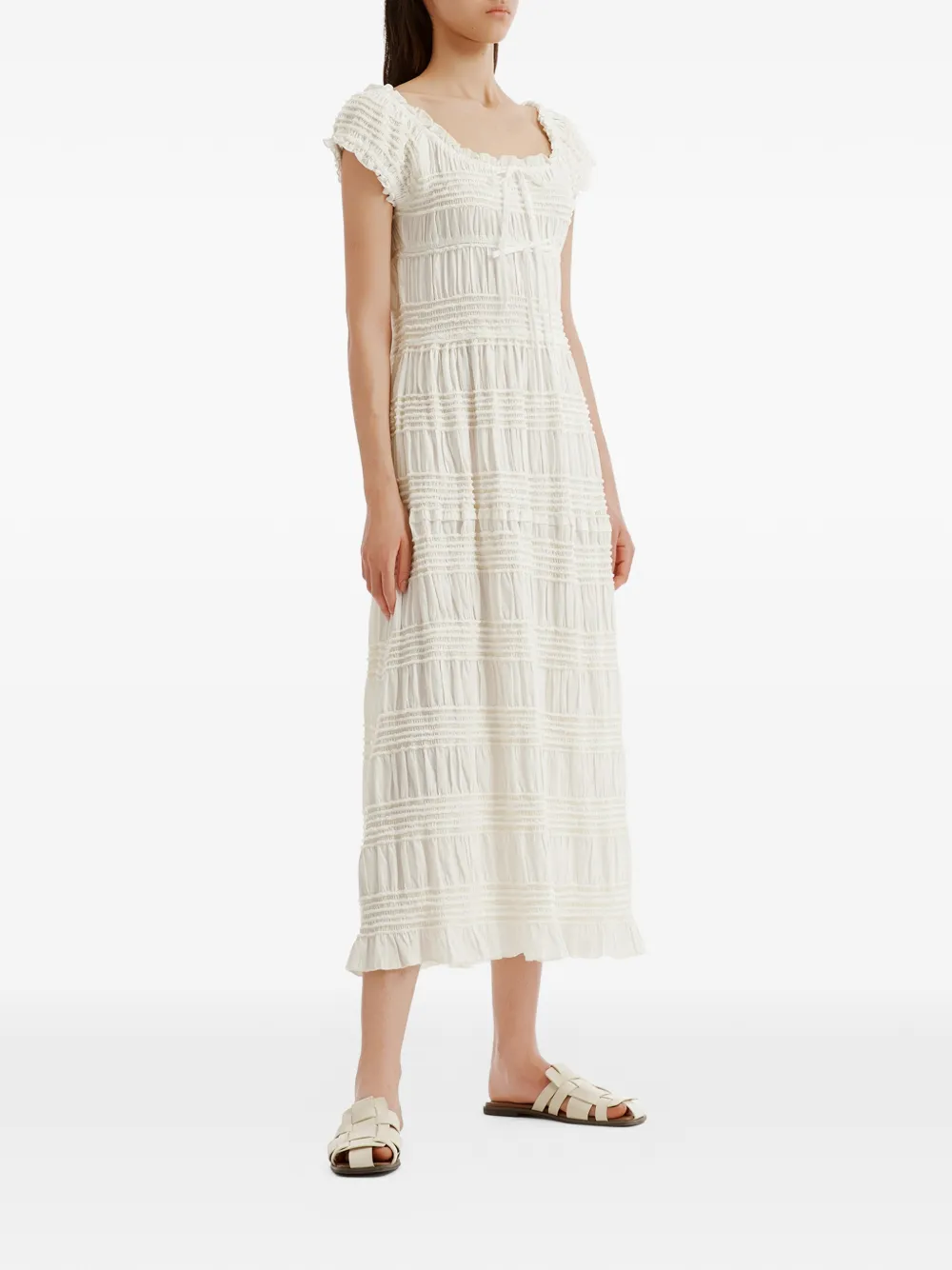 tout a coup Midi-jurk met strik-detail Wit