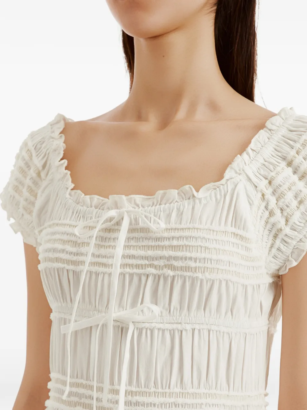 tout a coup Midi-jurk met strik-detail Wit