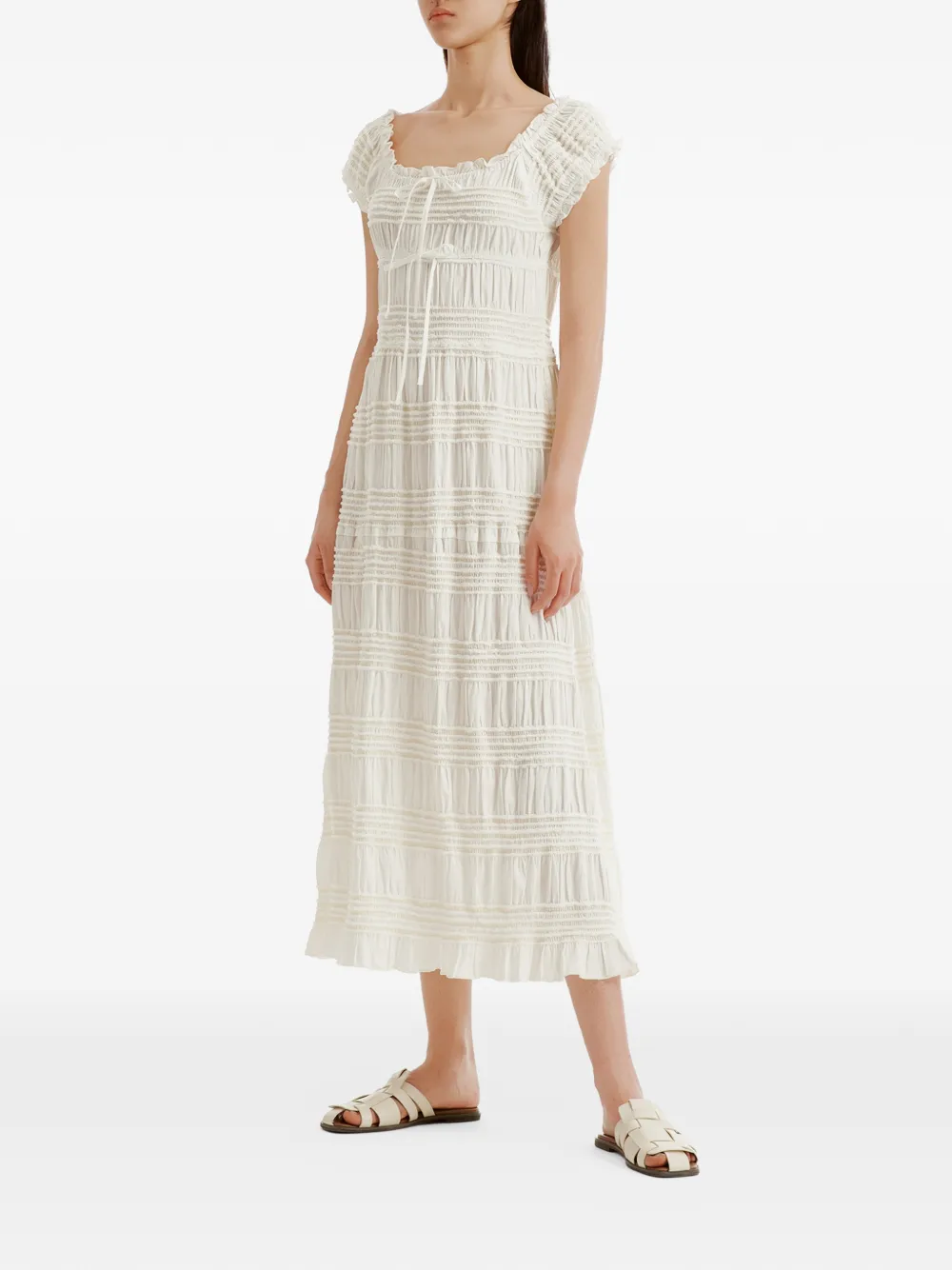 tout a coup Midi-jurk met strik-detail Wit