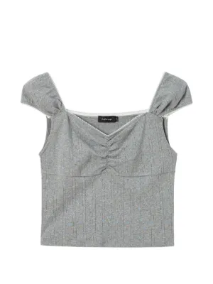Tout a Coup レイヤード ラッフルトップ | グレー | FARFETCH JP