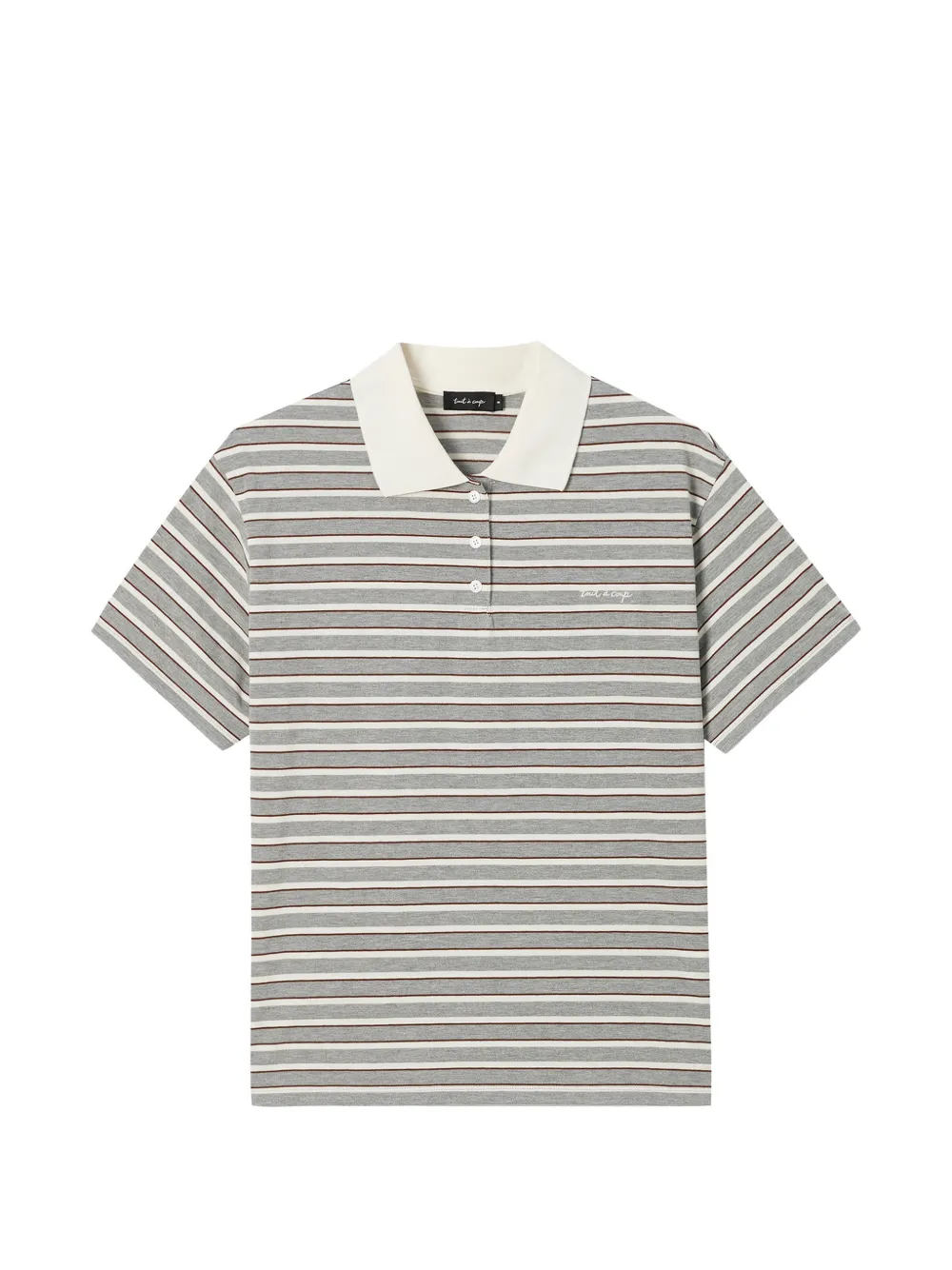 tout a coup striped short-sleeve polo shirt - Grey