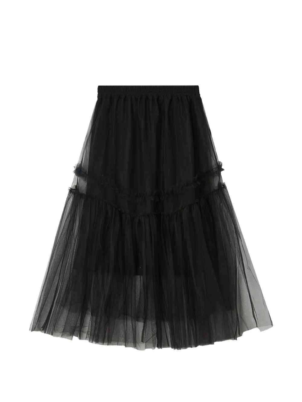 b+ab ruffled full midi skirt - Nero