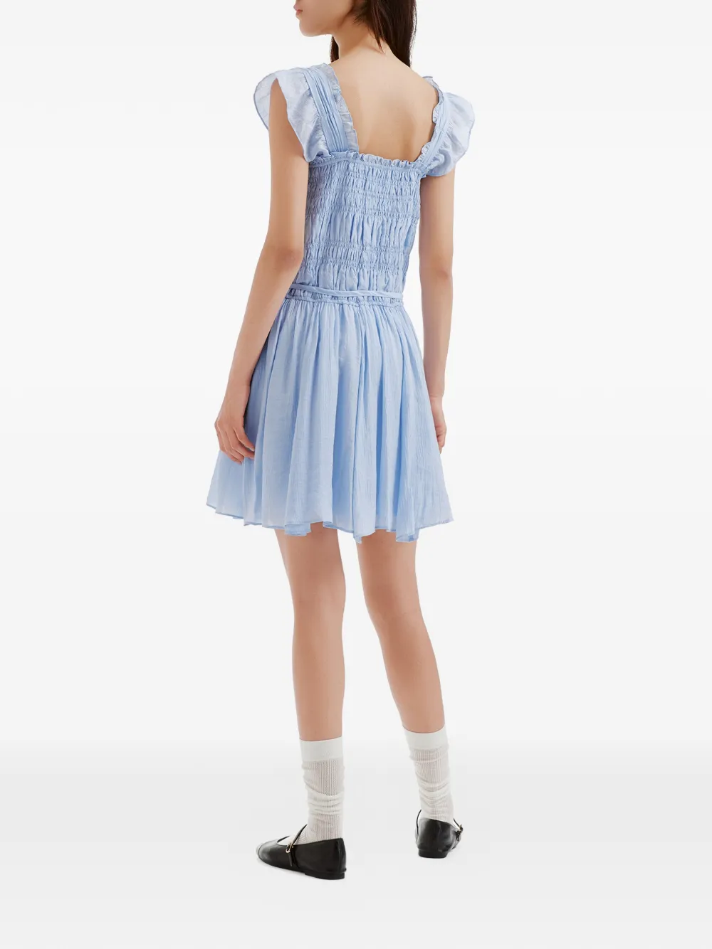 b+ab Mini-jurk met ruches Blauw