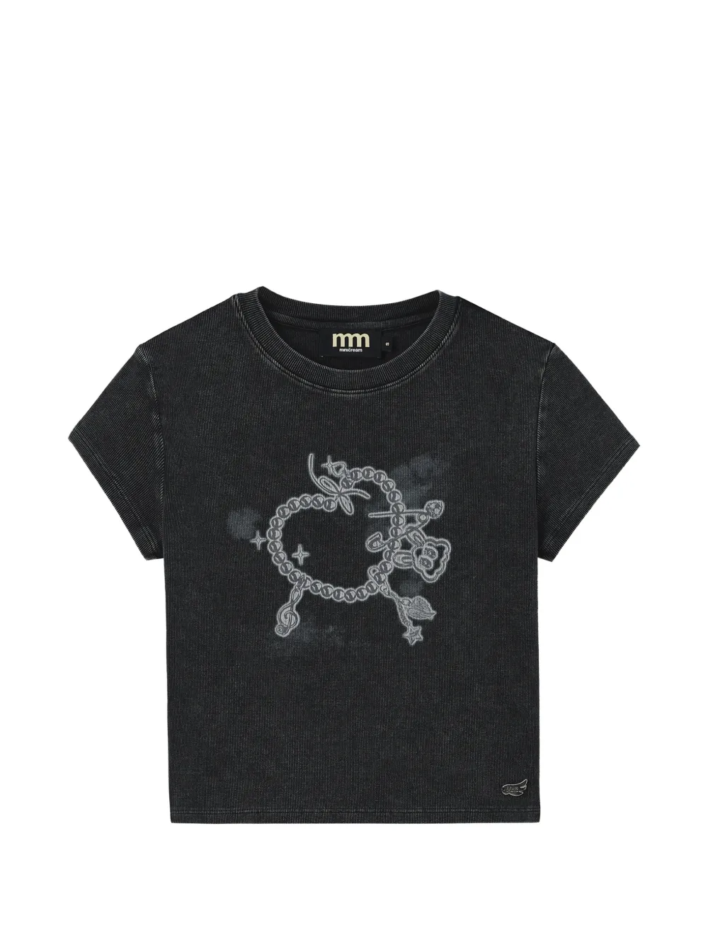 Mini Cream Graphic-print T-shirt In Black
