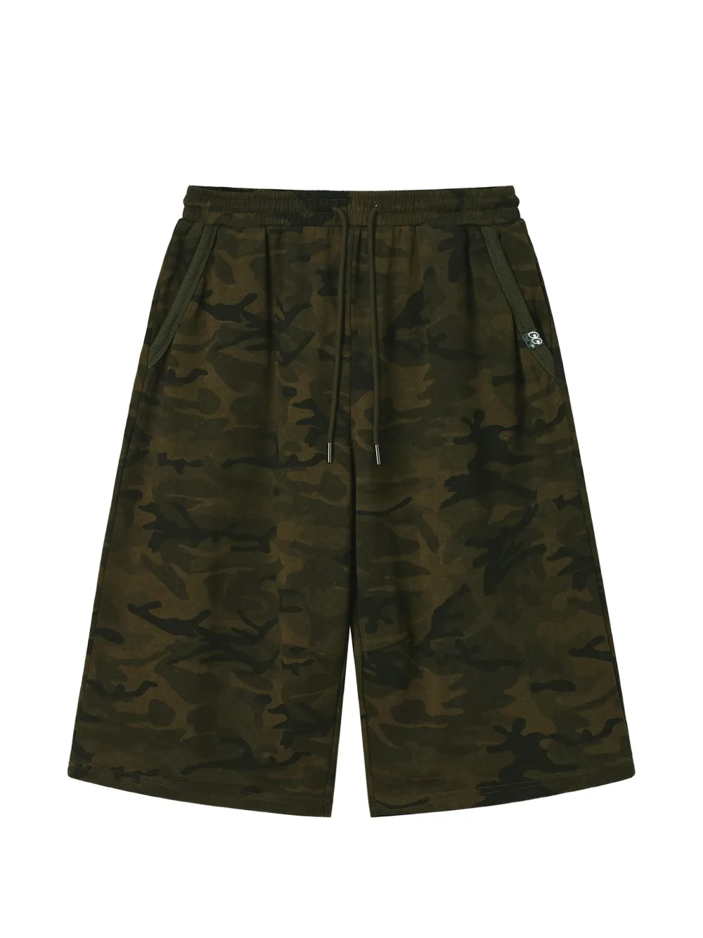 Mini Cream camouflage-print knee-length shorts - Verde