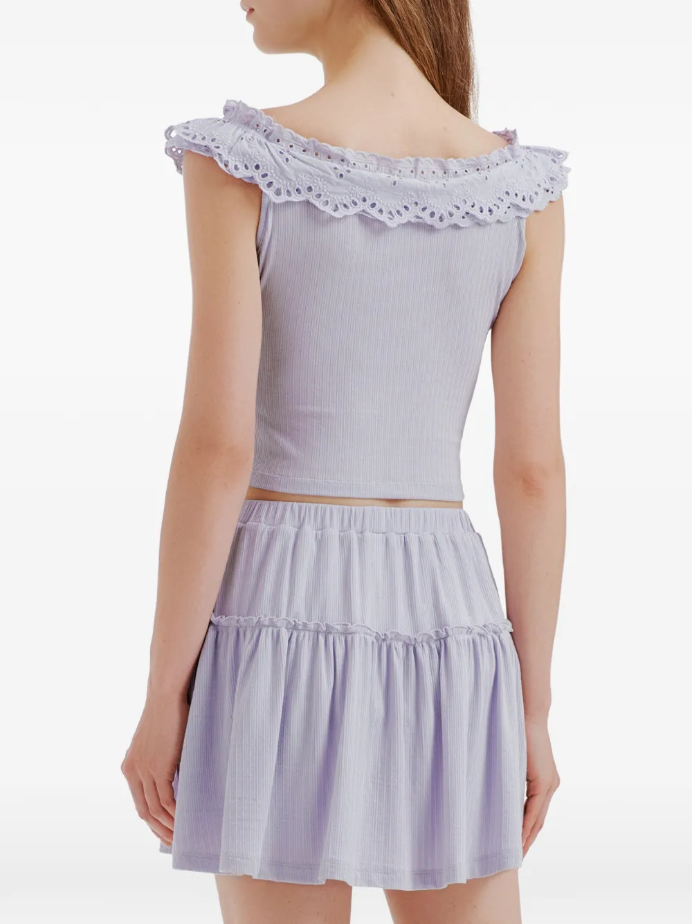 b+ab Broderie anglaise rok set Paars