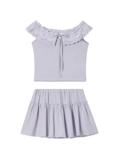 b+ab broderie-anglaise tiered skirt set